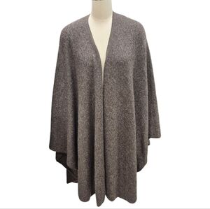 Novica Wrap Ruana women's One Size Brown Tweed Alpaca Blend long length Artisan